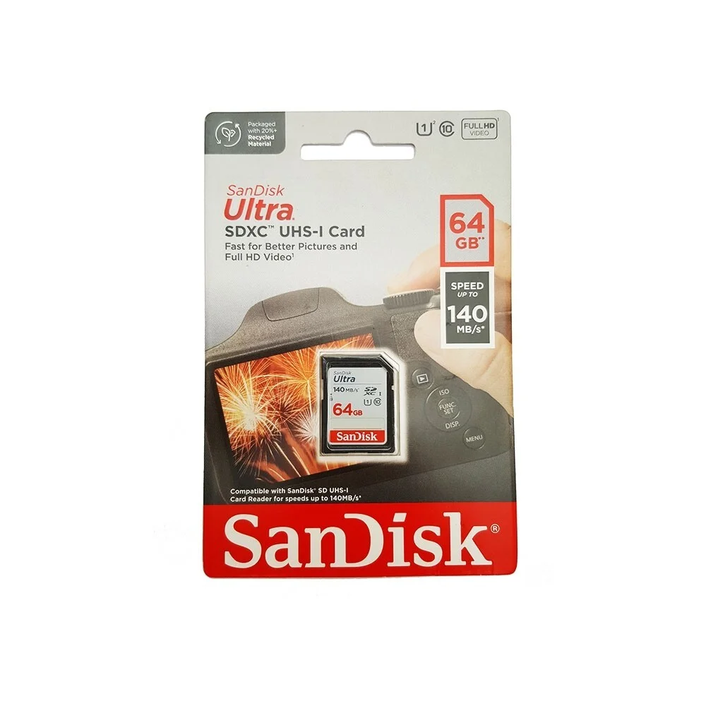 Флеш карта SD 64GB SanDisk SDXC Class 10 UHS-I Ultra 140MB/s