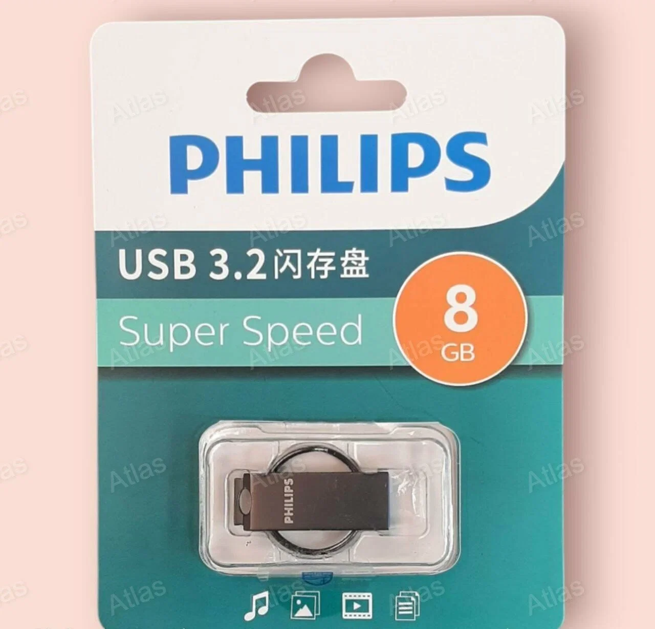 Флеш накопитель 128Gb PHILIPS 2-in-1 USB 3.2 USB C, OTG, USB 3.2/Type-C, Металл, 100 MB/s