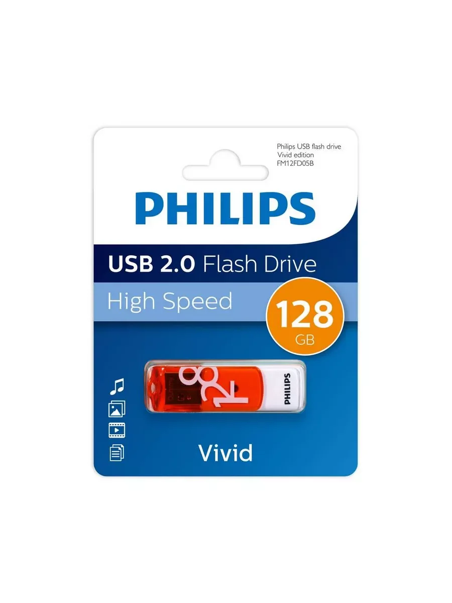 Флеш накопитель 128GB PHILIPS VIVID2.0 128GB, USB 2.0