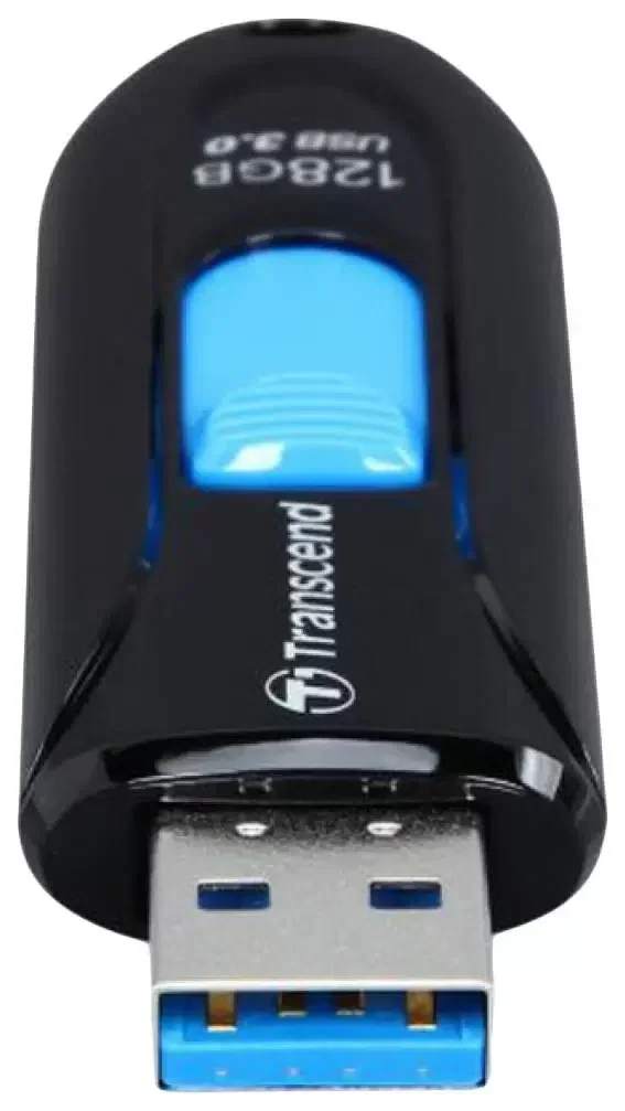 Флеш накопитель 128GB Transcend JetFlash 790, USB 3.1, Черный/Синий