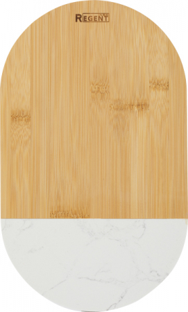 Regent Доска разд. овал. вставка белый мрамор 35х21х1,2см  Linea Bamboo