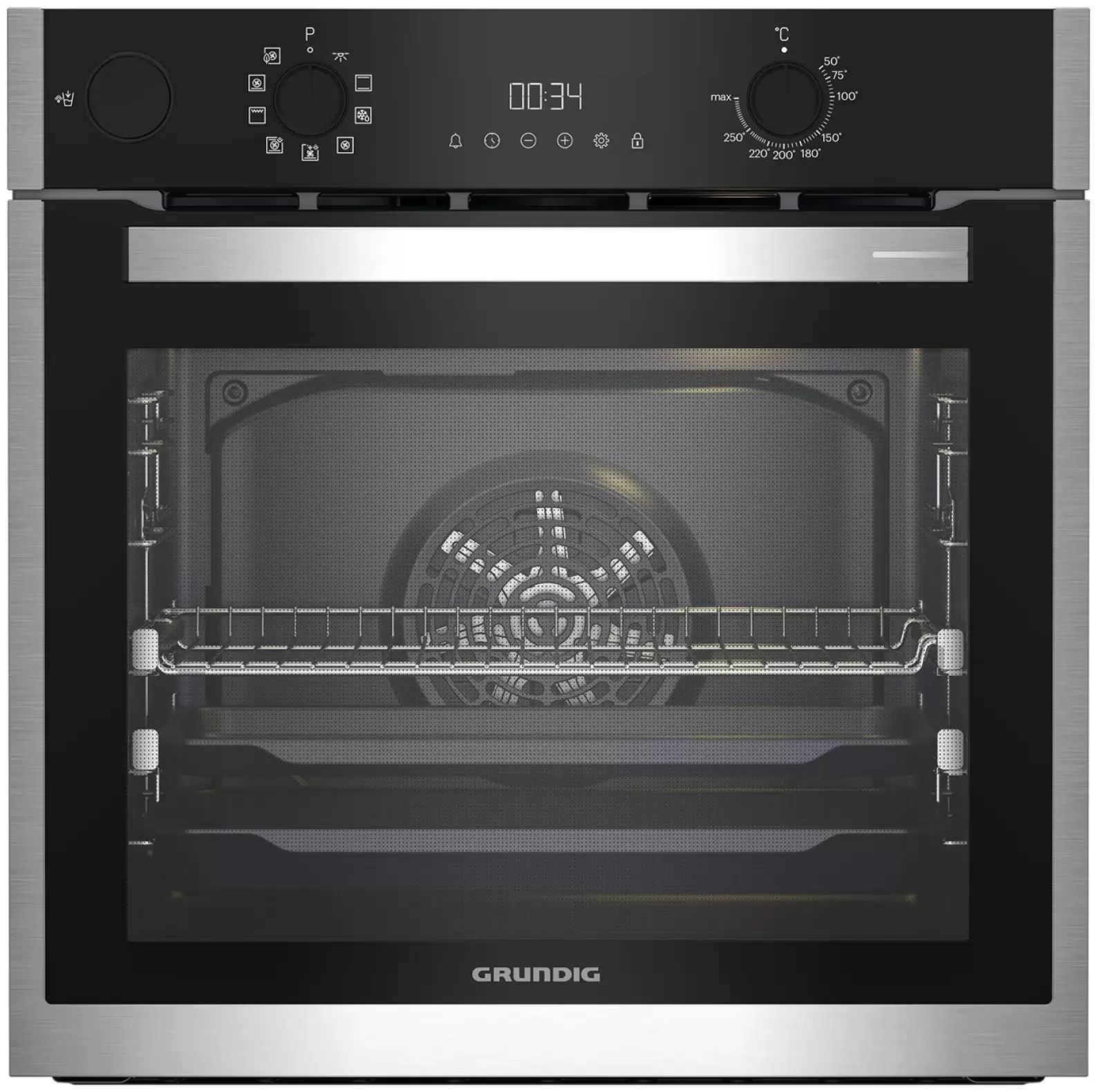 Электрический духовой шкаф Grundig GEBD19301B, черный/нержавеющая сталь