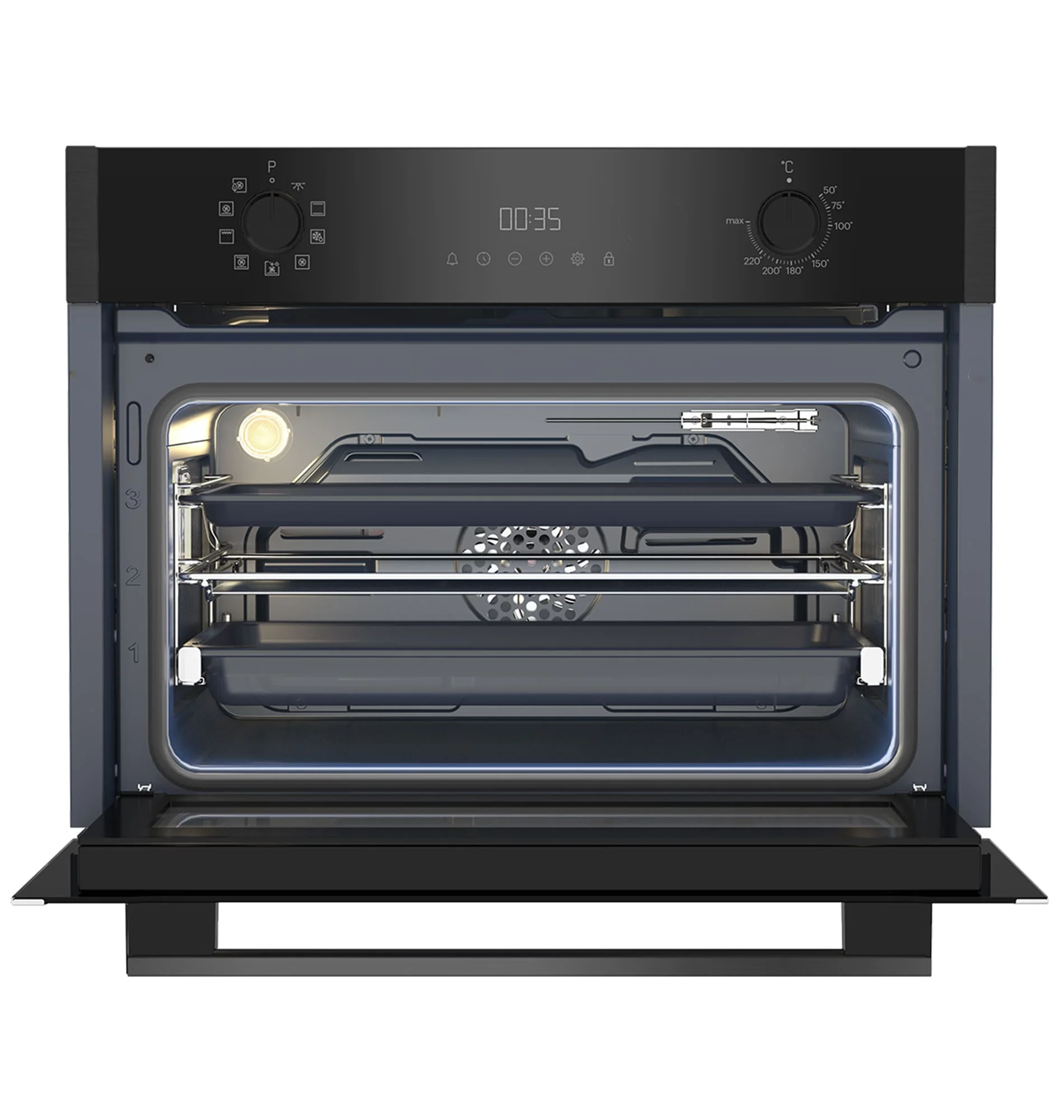 Электрический духовой шкаф Grundig GEKM19300DX черная нержавеющая сталь