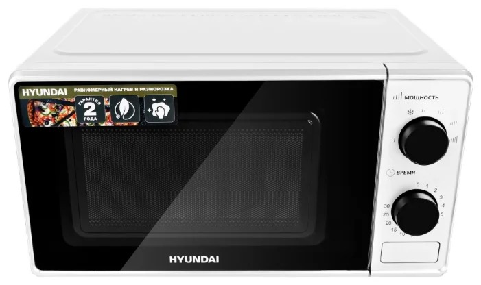 СВЧ печь-соло HYUNDAI HYM-M2041 белый  (700 Вт, 20 литров соло, механическое управление)