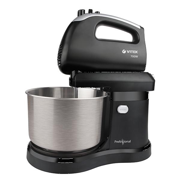 Миксер с чашей VITEK VT-1417 (ST) (700вт, 2,8л, 5 скоростей, турборежим, 2 насадки)