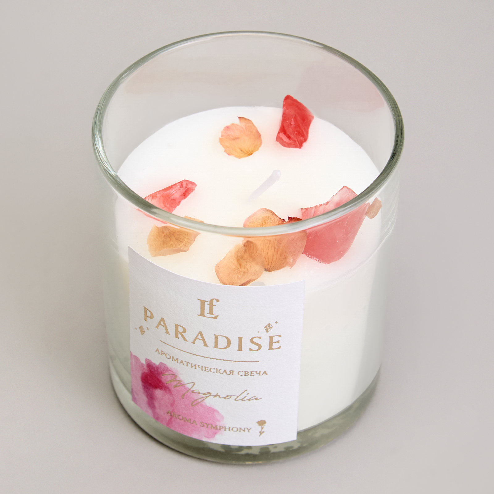 СВЕЧА АРОМАТИЗИРОВАННАЯ В СТАКАНЕ "PARADISE" MAGNOLIA 8*9 СМ МАЛ.= 9ШТ.