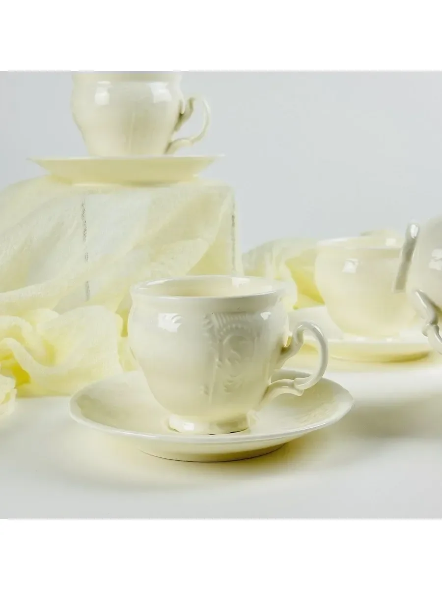 225-062 Кофейный набор 12пр. 120мл MARIA CREAM в под.уп.(х6)Костяной фарфор