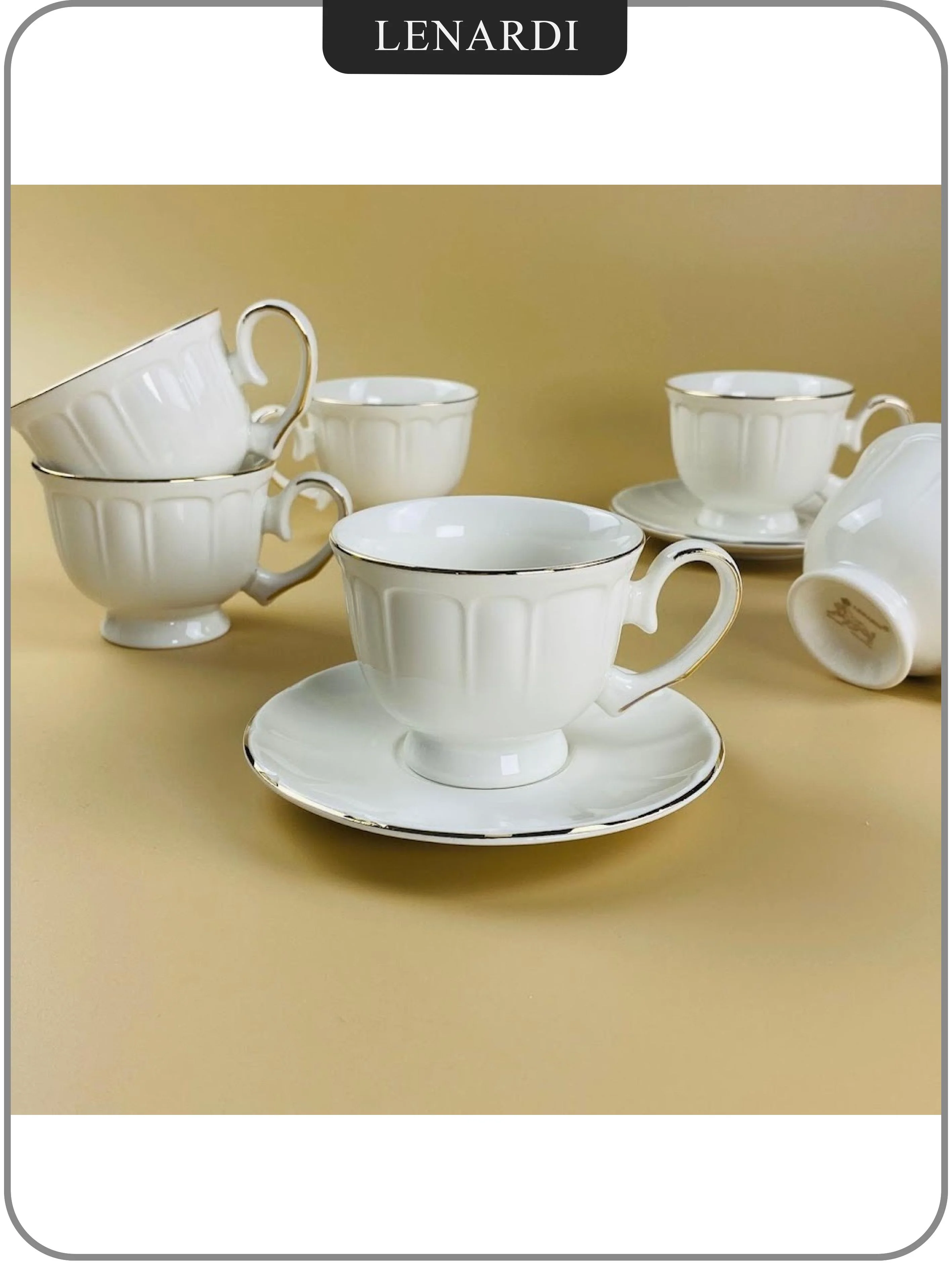 225-062 Кофейный набор 12пр. 120мл MARIA CREAM в под.уп.(х6)Костяной фарфор