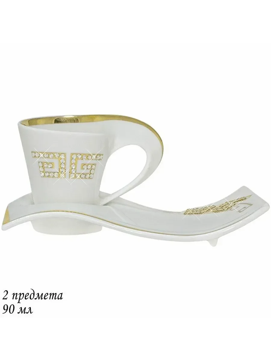108-079 Кофейный набор 2пр.90мл. в под.уп. GIVENCHI GOLD (х24) Фарфор