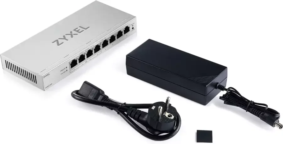 Коммутатор ZYXEL Web-managed Gigabit PoE Switch Zyxel GS1200-8HPv3, 8xRJ-45: 1G (4xPoE+), 68W PoE budget, desktop, fanless