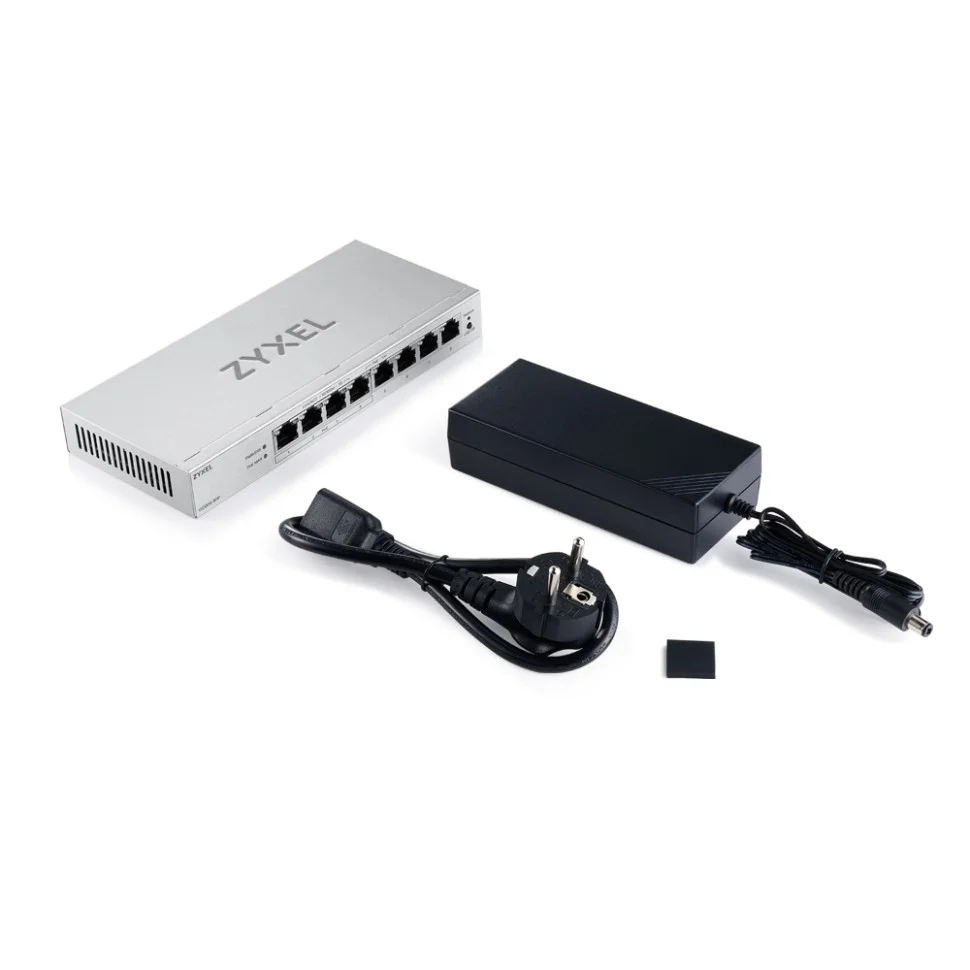Коммутатор ZYXEL Web-managed Gigabit PoE Switch Zyxel GS1200-8HPv3, 8xRJ-45: 1G (4xPoE+), 68W PoE budget, desktop, fanless