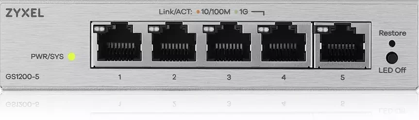 Коммутатор ZYXEL Web-managed Gigabit PoE Switch Zyxel GS1200-8HPv3, 8xRJ-45: 1G (4xPoE+), 68W PoE budget, desktop, fanless
