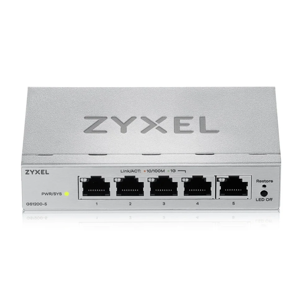Коммутатор ZYXEL Web-managed Gigabit Switch Zyxel GS1200-5v3, 5xRJ-45: 1G, desktop, fanless