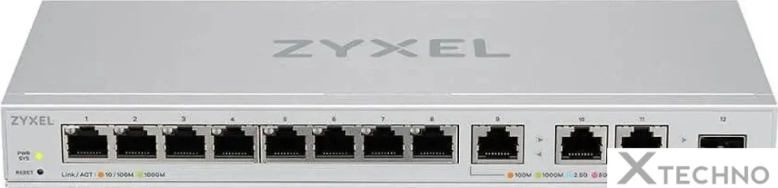 Коммутатор Zyxel XGS1010-12-ZZ0102F 8x1 Гбит/с 2x2.5 Гбит/с 2SFP+ неуправляемый