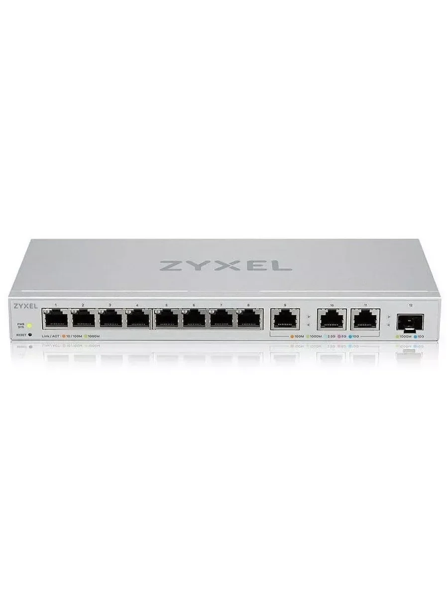 Коммутатор Zyxel XGS1010-12-ZZ0102F 8x1 Гбит/с 2x2.5 Гбит/с 2SFP+ неуправляемый