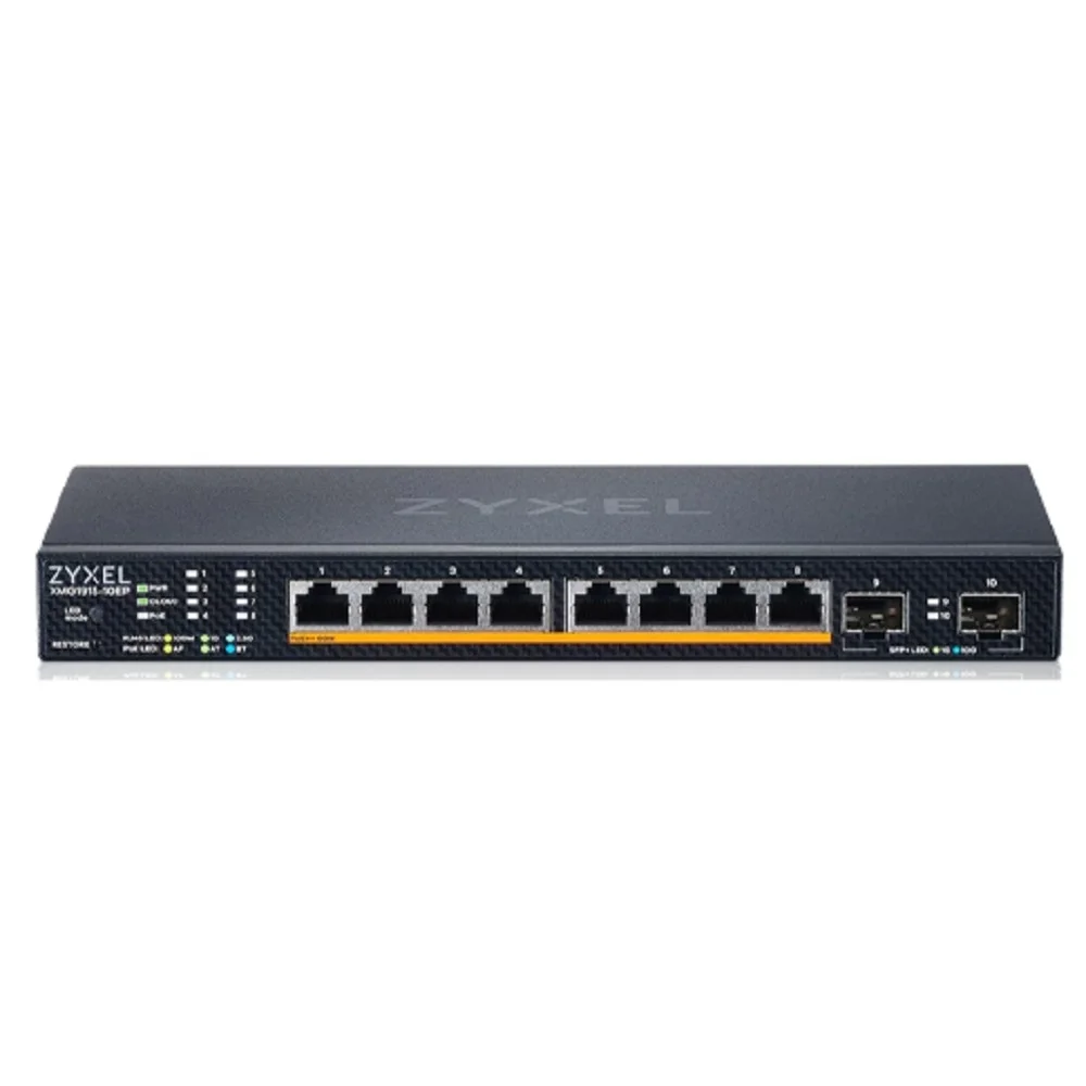 Коммутатор Zyxel XMG1915-10EP-EU0101F (L2+) 8x2.5 Гбит/с 2SFP+ 8PoE++ 130W управляемый