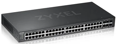 Коммутатор гибридный L2 PoE+ Zyxel NebulaFlex Pro GS2220-50HP, rack 19", 44xGE PoE+, 4xCombo (SFP/RJ-45 PoE+), 2xSFP, бюджет PoE 375 Вт, автономное/об