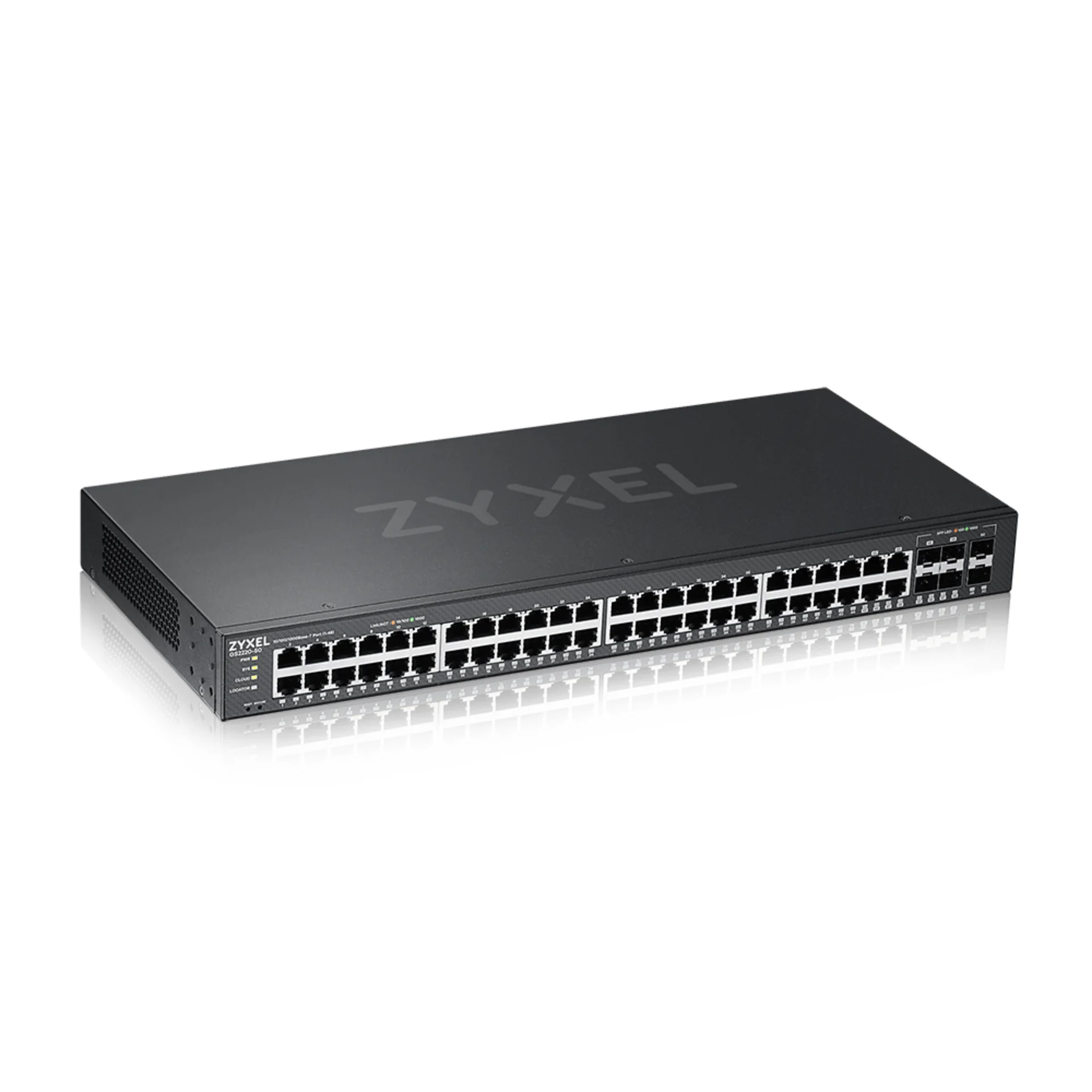 Коммутатор гибридный L2 Zyxel NebulaFlex Pro GS2210-50, rack 19", 44xGE, 4 комбо-порта (SFP/RJ-45), 2xSFP, автономное/облачное управление