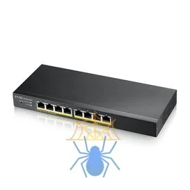 Коммутатор гибридный Smart L2 PoE+ Zyxel NebulaFlex GS1915-8EP, 8xGE PoE+, бесшумный (без вентилятора), бюджет PoE 60 Вт, автономное/облачное управлен