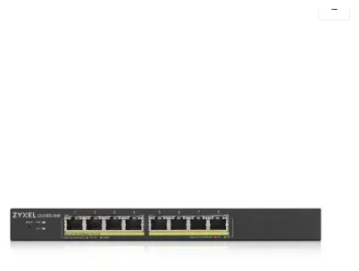 Коммутатор гибридный Smart L2 PoE+ Zyxel NebulaFlex GS1915-8EP, 8xGE PoE+, бесшумный (без вентилятора), бюджет PoE 60 Вт, автономное/облачное управлен