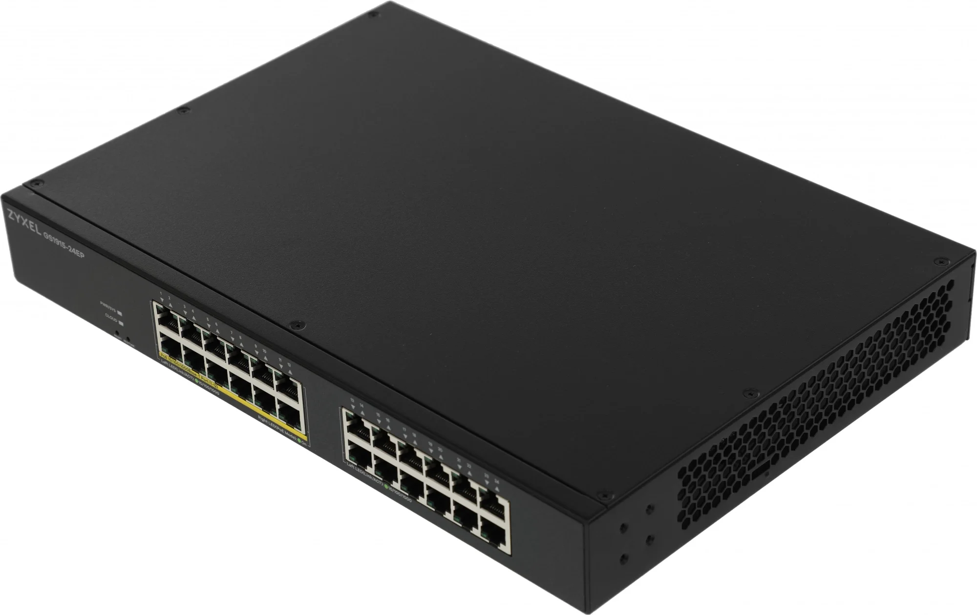 Коммутатор гибридный Smart L2Zyxel NebulaFlex GS1915-24E, rack 19", 24xGE, бесшумный (без вентилятора), автономное/облачное управление