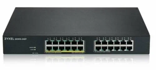 Коммутатор гибридныйSmart L2 PoE+ Zyxel NebulaFlex GS1915-24EP, rack 19", 24xGE (12xPoE+), бюджет PoE 130 Вт, автономное/облачное управление