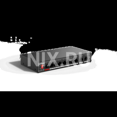 Коммутатор гигабитный 10-портовый неуправляемый c PoE Dahua DH-SG1010P, 8xRJ45 1Gb PoE, 2xRJ45 1Gb uplink, суммарно 96Вт, коммутация 20 Гбит/с, MAC-та