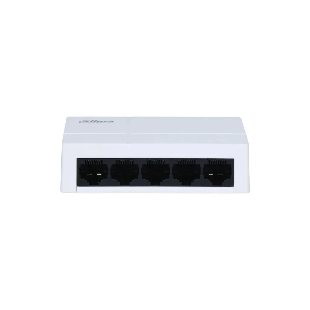 Коммутатор гигабитный 5-портовый неуправляемый Dahua DH-PFS3005-5GT-L, 5xRJ45 1Gb, коммутация 10 Гбит/с, MAC-таблица 2K, пластик