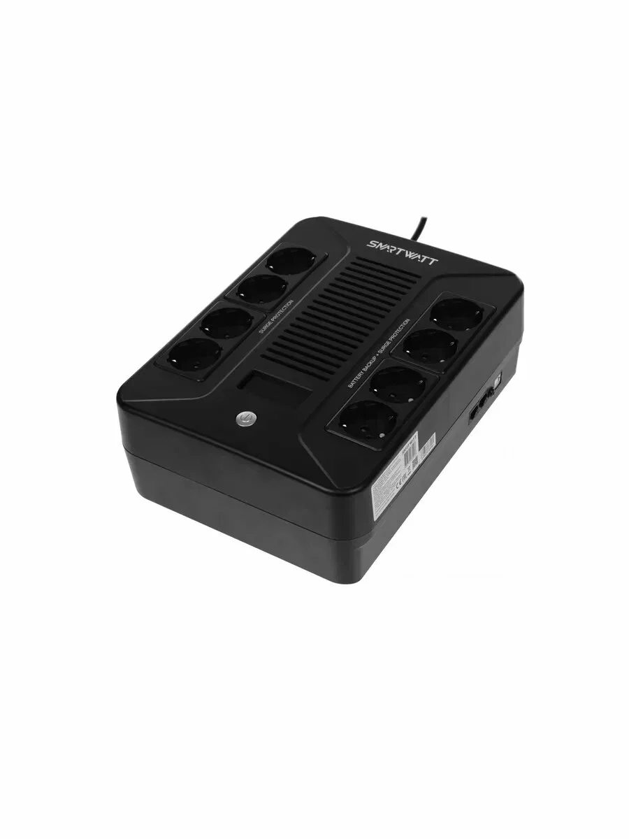 ИБП SMARTWATT UPS SAFE PRO LCD 600 Line-interactive 600VA/360W Brick (Euro x8, USB, RJ11/RJ45 protection, LCD, 275x210x9