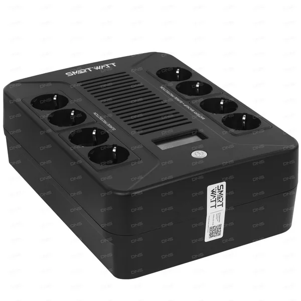 ИБП SMARTWATT UPS SAFE PRO LCD 600 Line-interactive 600VA/360W Brick (Euro x8, USB, RJ11/RJ45 protection, LCD, 275x210x9