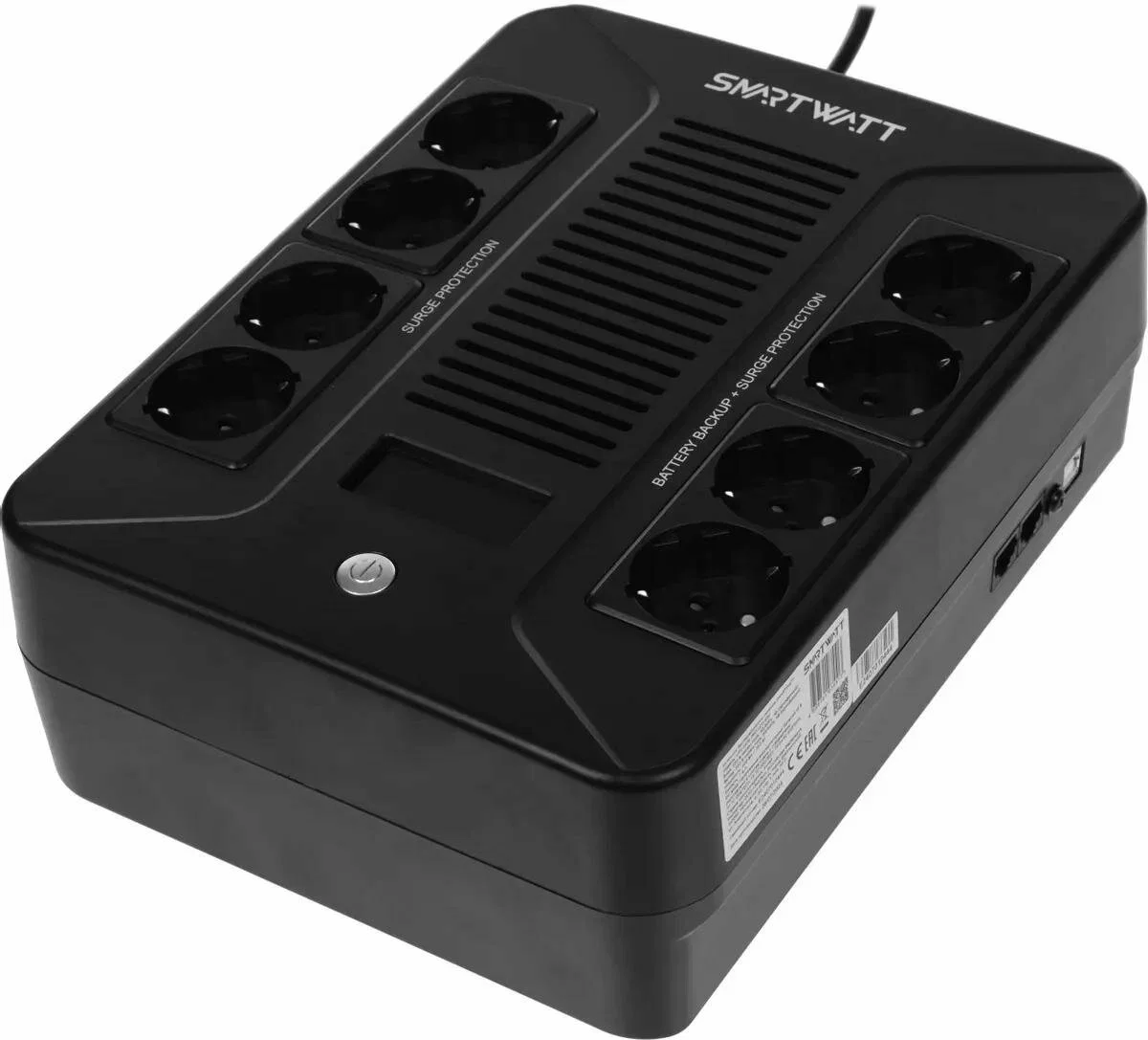 ИБП SMARTWATT UPS SAFE PRO LCD 600 Line-interactive 600VA/360W Brick (Euro x8, USB, RJ11/RJ45 protection, LCD, 275x210x9