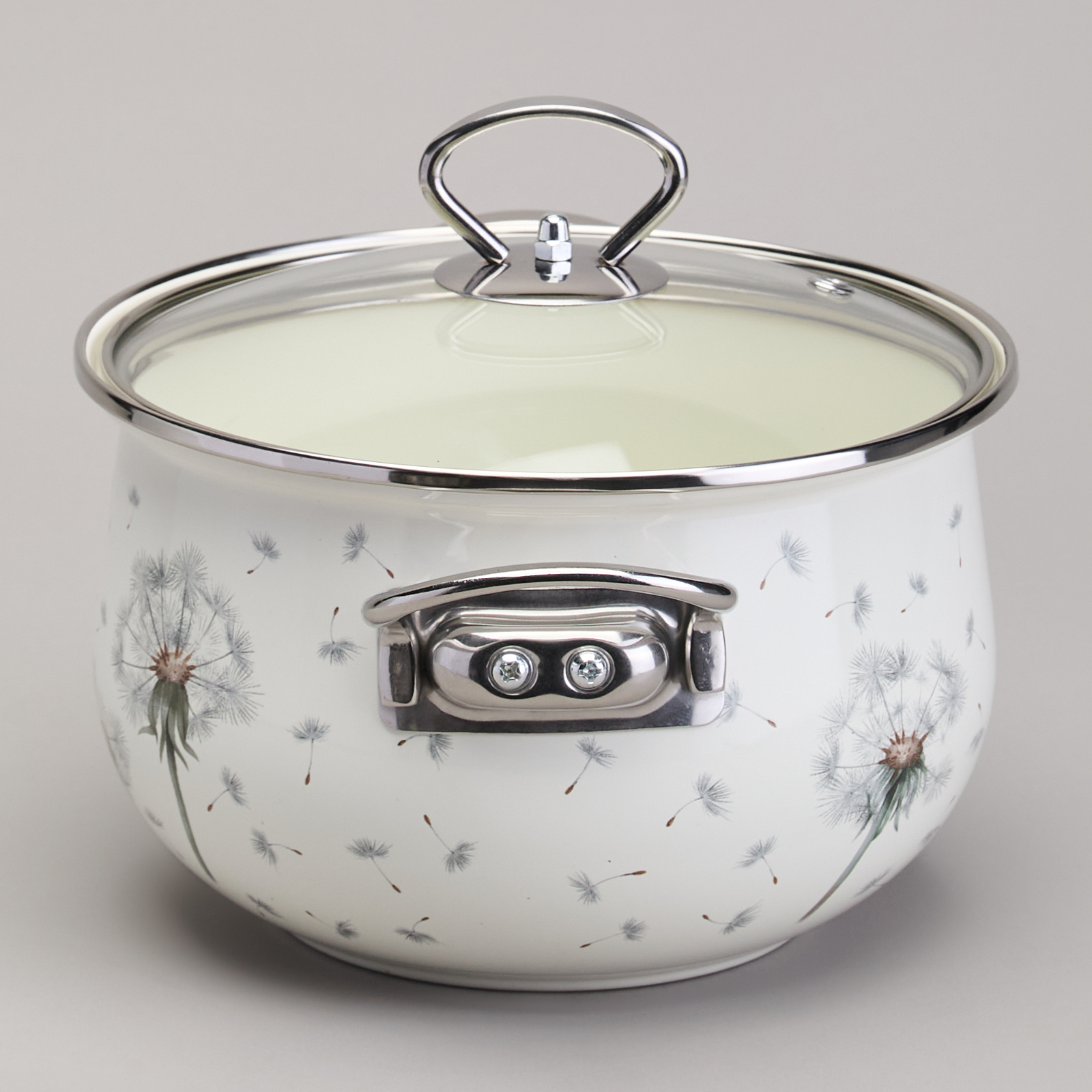 ARTI-M КАСТРЮЛЯ AGNESS ЭМАЛИРОВАННАЯ СО СТЕКЛЯННОЙ КРЫШКОЙ, 2,8 Л ДИА. 20СМ