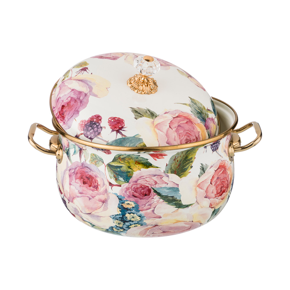 ARTI-M КАСТРЮЛЯ ЭМАЛИРОВАННАЯ С КРЫШКОЙ, 2,1Л, ДИАМЕТР=16СМ