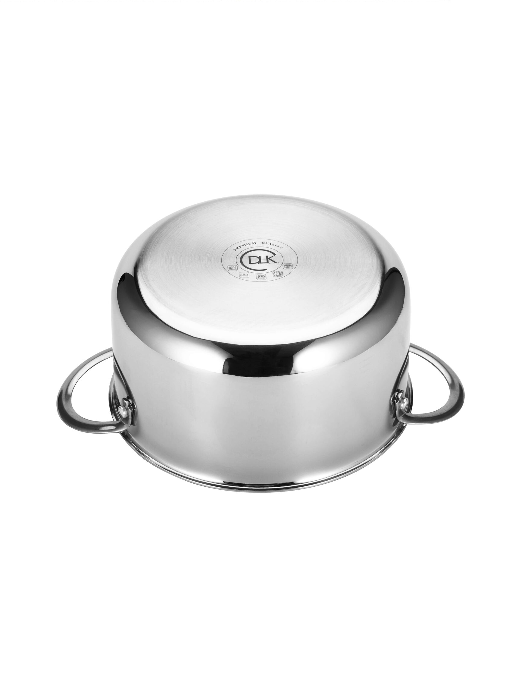 DLK Кастрюля с крышкой стеклянной из нержавеющей стали (3-х слойный) 20x11.5 см (3 л), арт. 3500-20