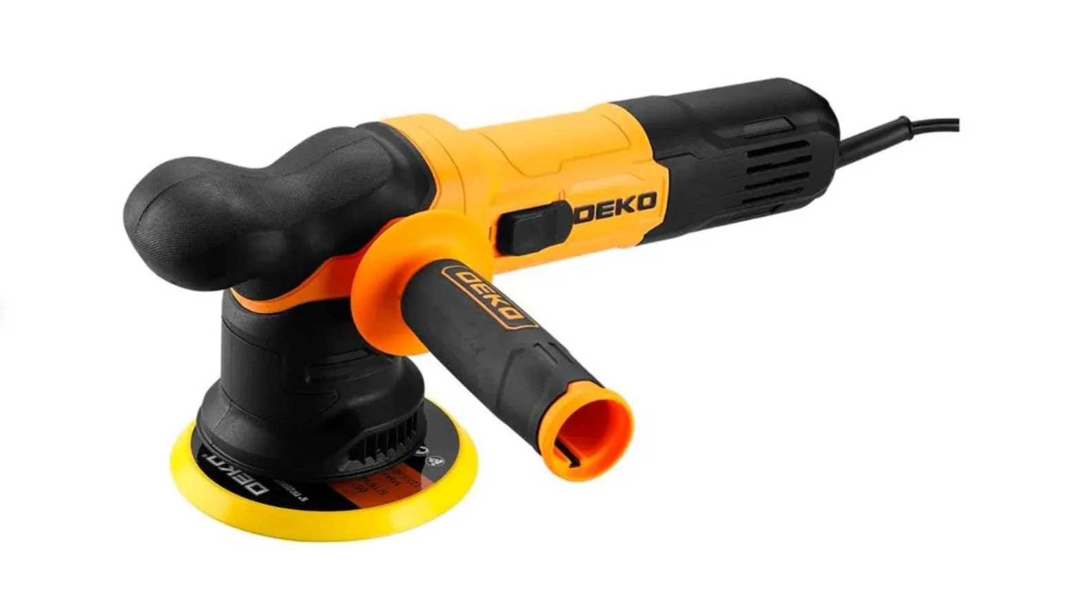 Эксцентриковая шлифовальная машина Deko P1250-D, 125 мм, 1250 Вт, черно-желтый (083-1046)