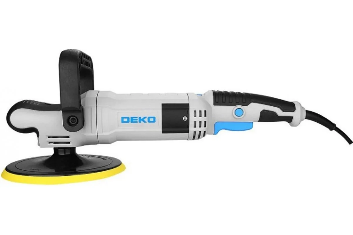 Эксцентриковая шлифовальная машина Deko P1500-D PRO, 180 мм, 1500 Вт, черно-синий