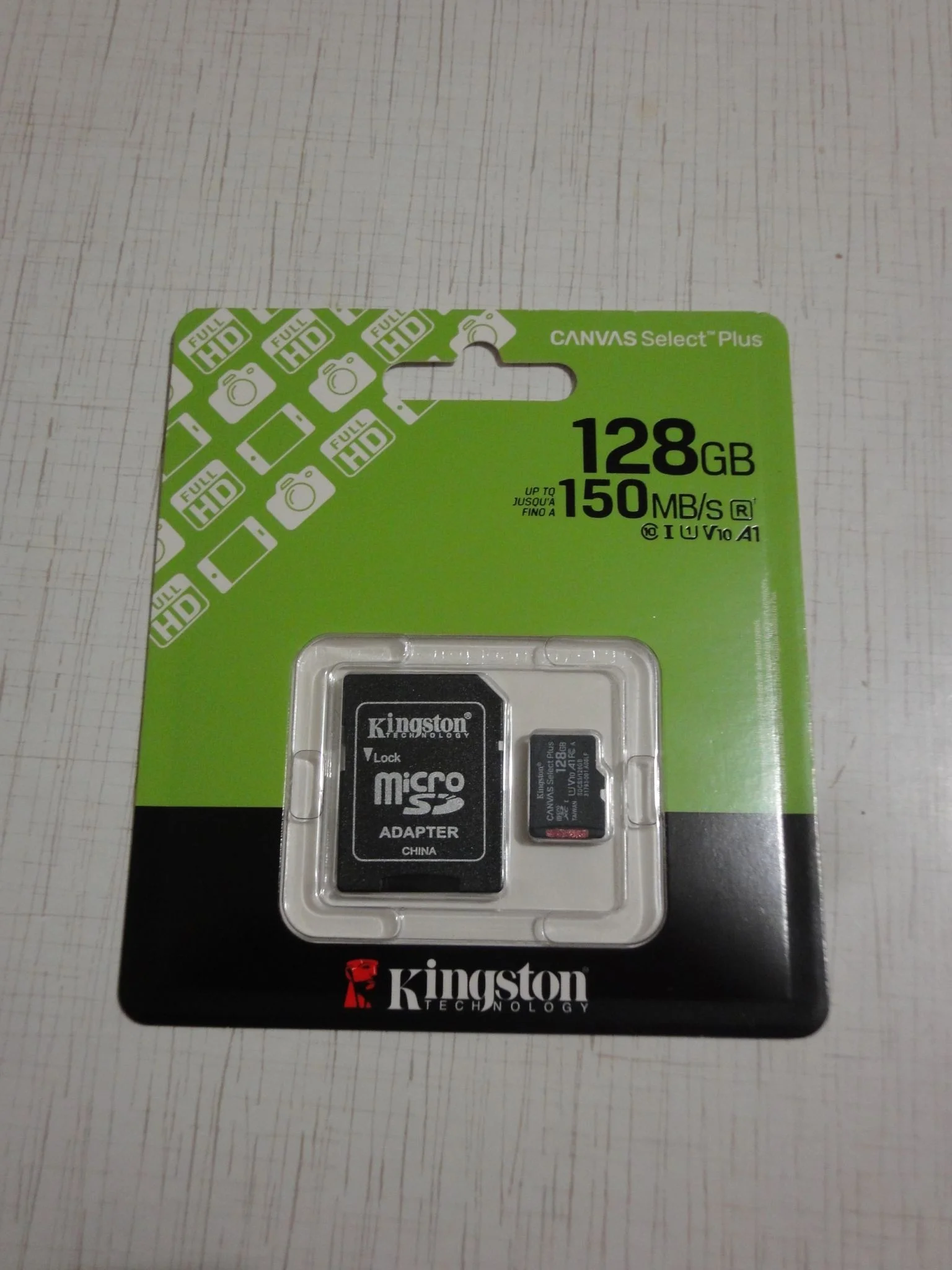 Флеш карта microSD 128GB Kingston microSDXC Class 10 UHS-I U1 A1 V 10 Select Plus (SD адаптер) 150MB/s