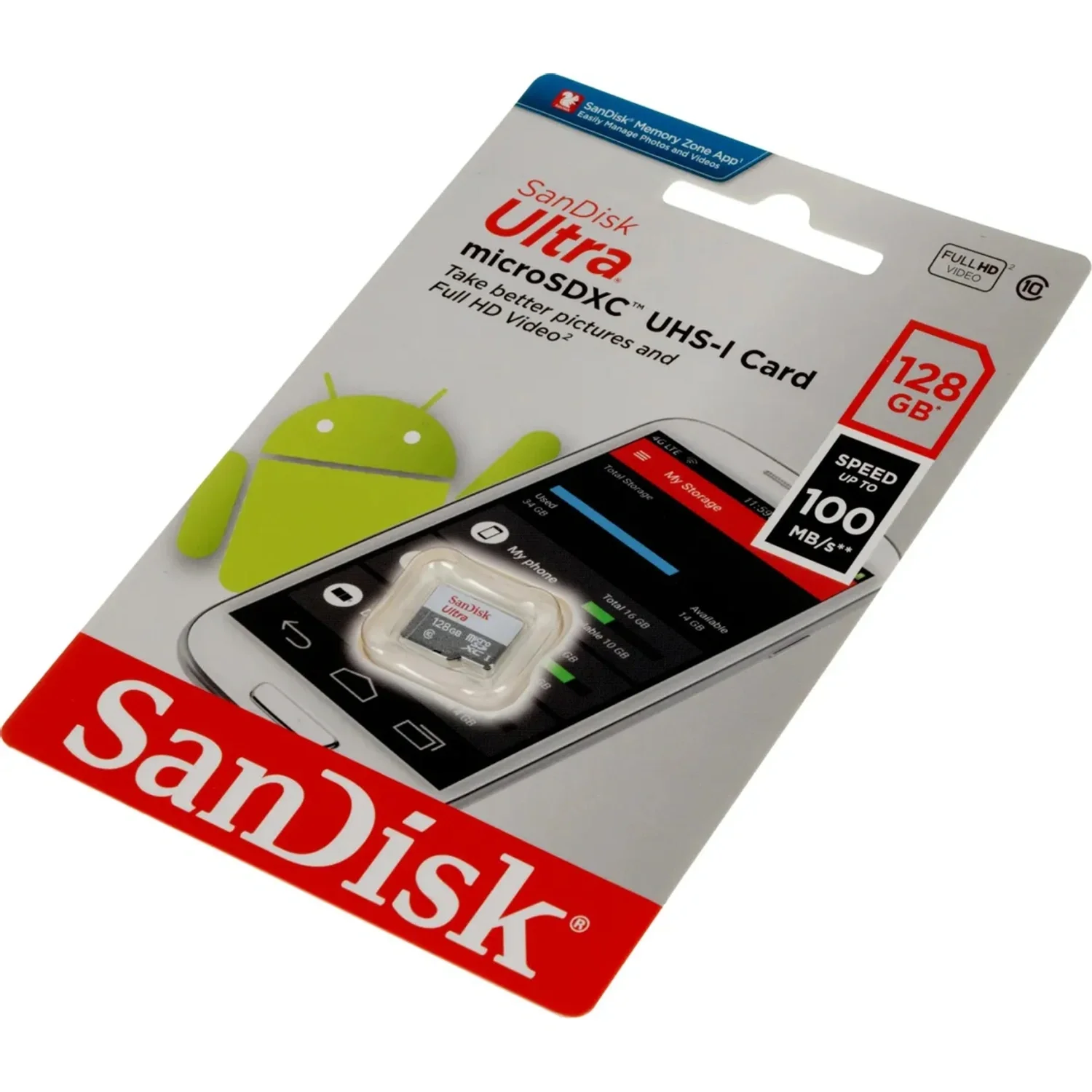 Флеш карта microSD 128GB SanDisk microSDXC Class 10 Ultra UHS-I 100MB/s