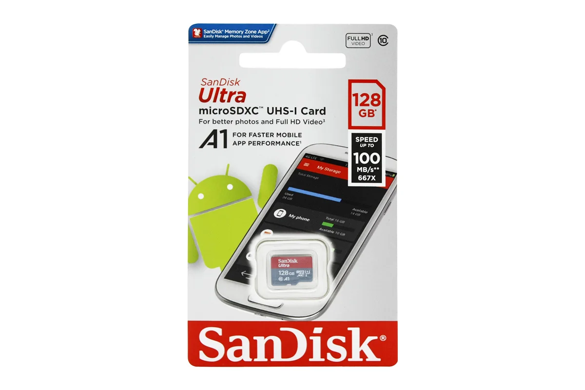 Флеш карта microSD 128GB SanDisk microSDXC Class 10 Ultra UHS-I U1 A1 140MB/s
