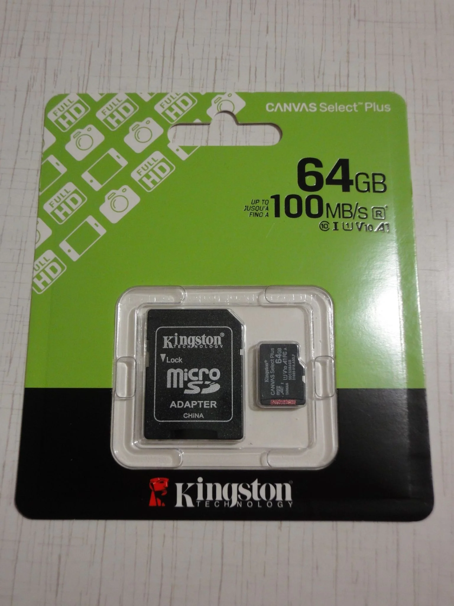 Флеш карта microSD 64GB Kingston microSDXC Class 10 UHS-I U1 A1 V 10 Select Plus 100MB/s