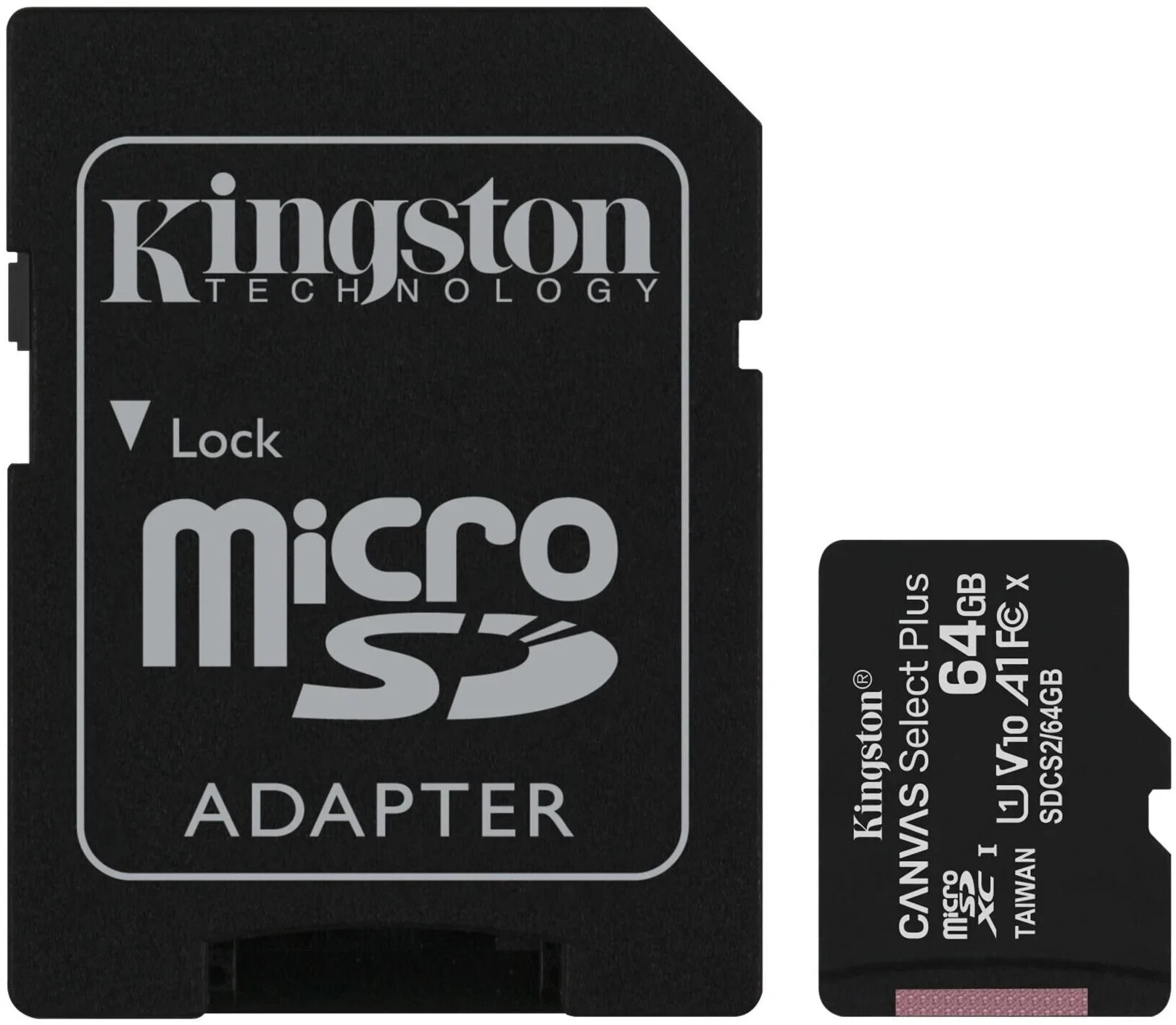 Флеш карта microSD 64GB Kingston microSDXC Class 10 UHS-I U1 A1 V 10 Select Plus 100MB/s