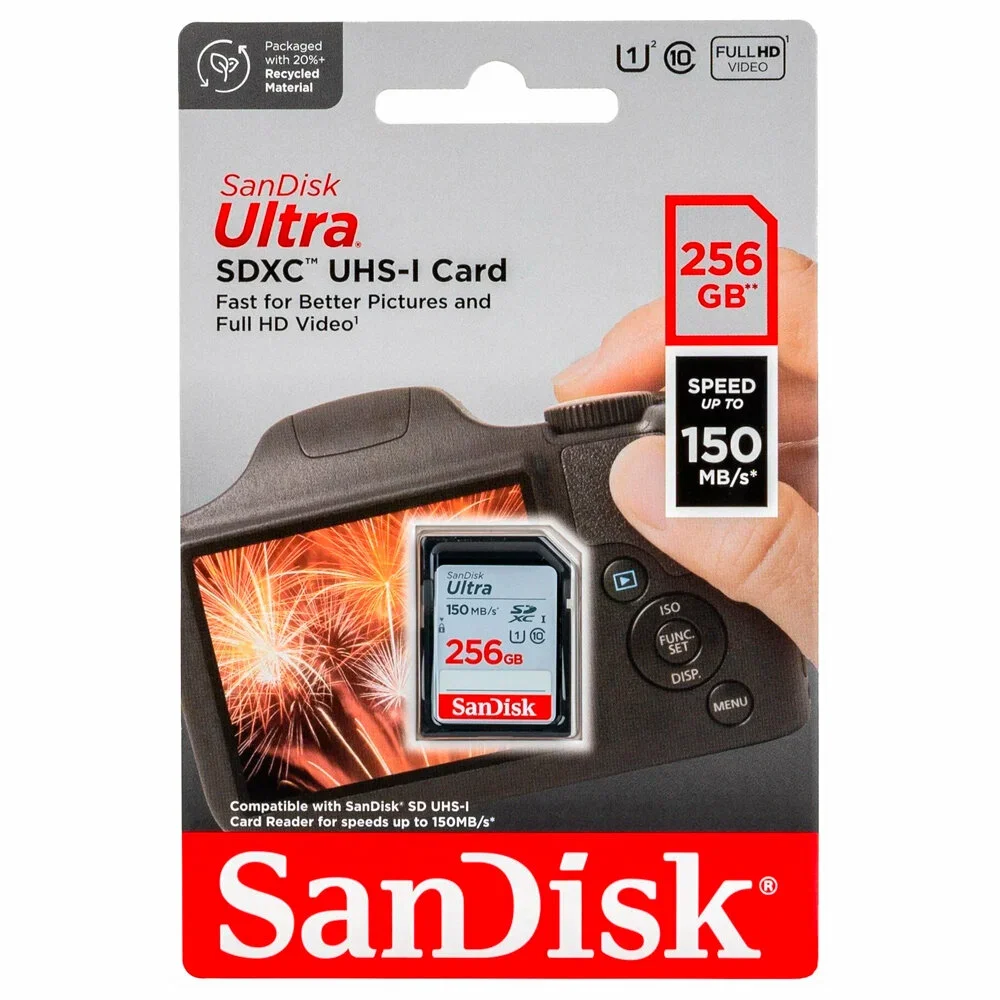 Флеш карта SD 256GB SanDisk SDXC Class 10 UHS-I Ultra 150MB/s
