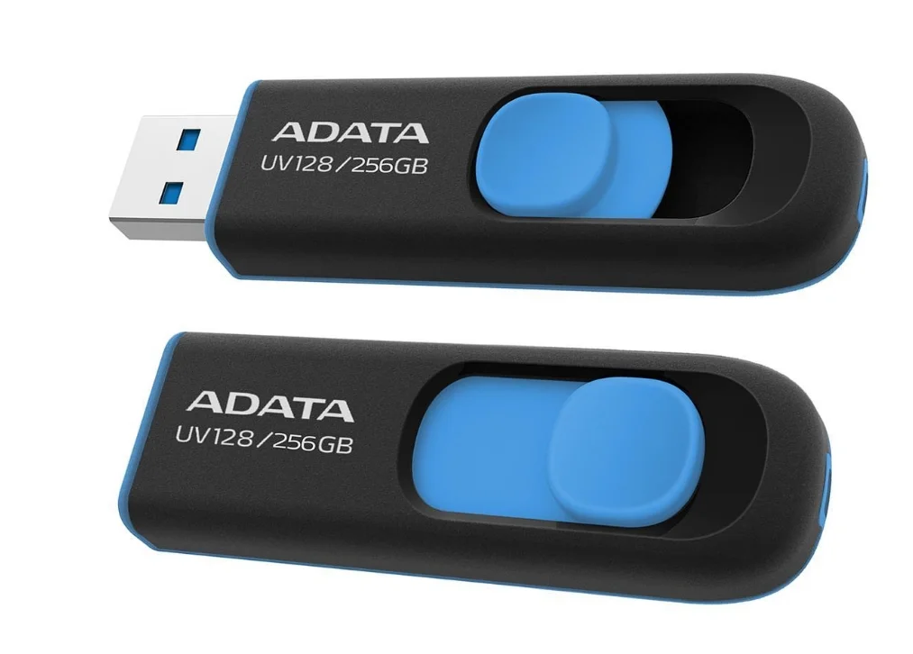 Флеш накопитель 256GB A-DATA UV128, USB 3.2, черный/синий