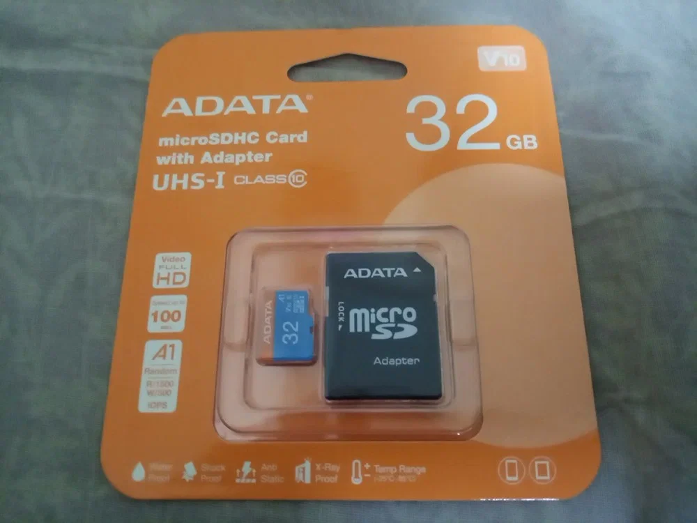 Флеш карта microSD 32GB A-DATA Premier microSDHC Class 10 UHS-I A1 100/20 MB/s (SD адаптер)