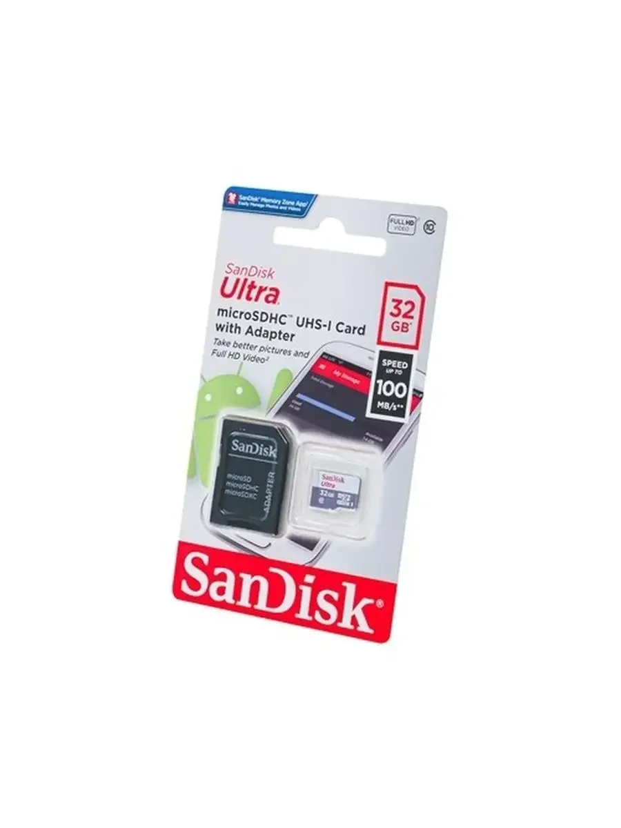 Флеш карта microSD 32GB SanDisk microSDHC Class 10 Ultra UHS-I 100MB/s