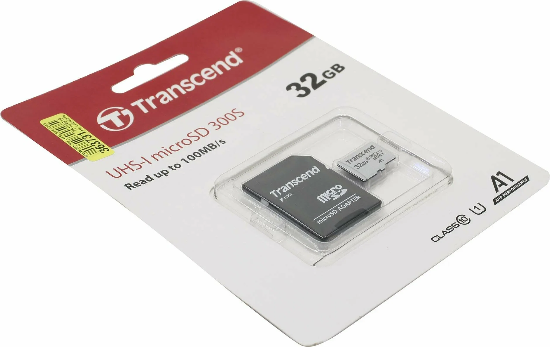 Флеш карта microSD 32GB Transcend microSDHC Class 10 UHS-1 U1, (SD адаптер), TLC