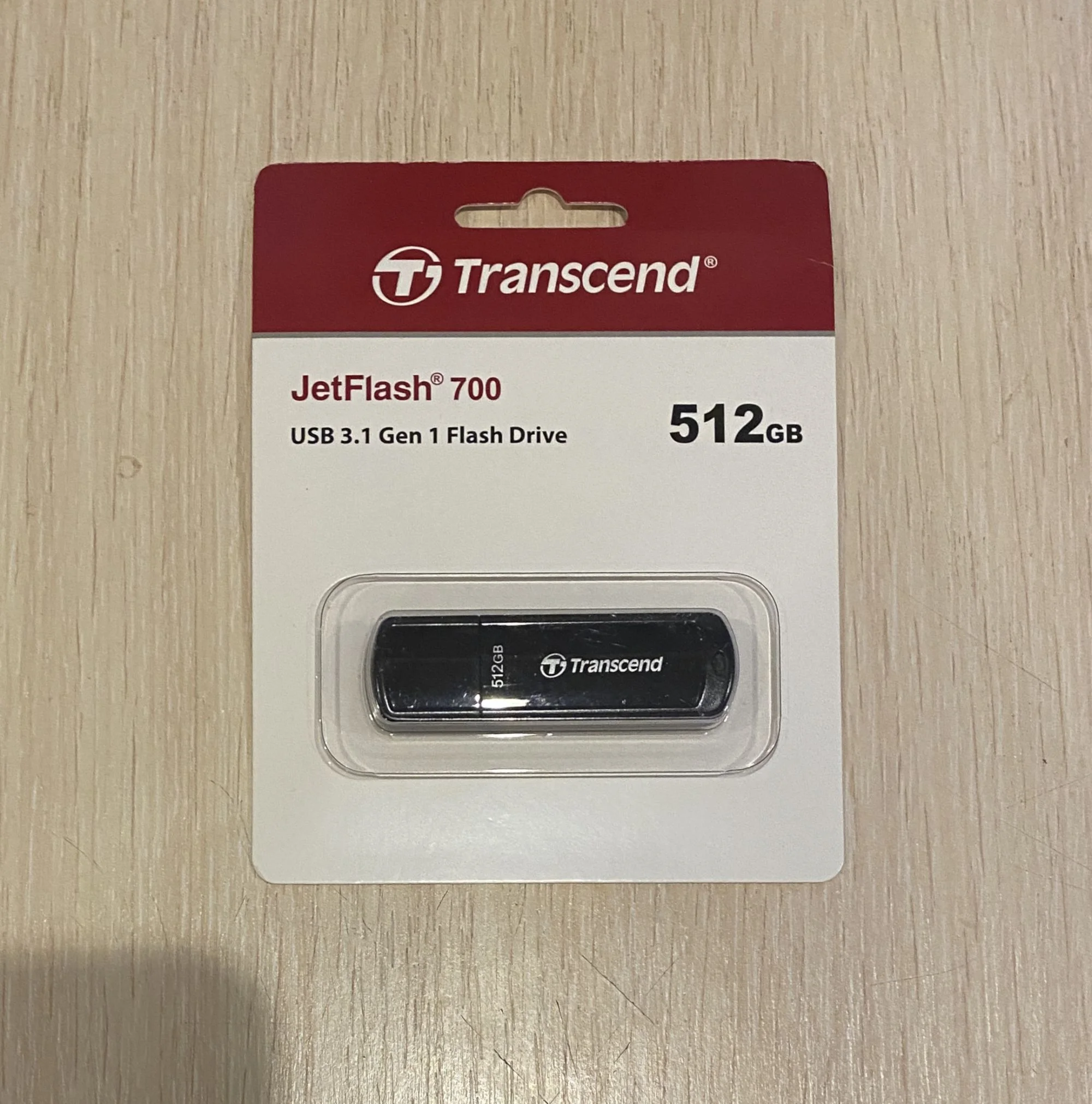 Флеш накопитель 512GB Transcend JetFlash 700 USB 3.1, Черный