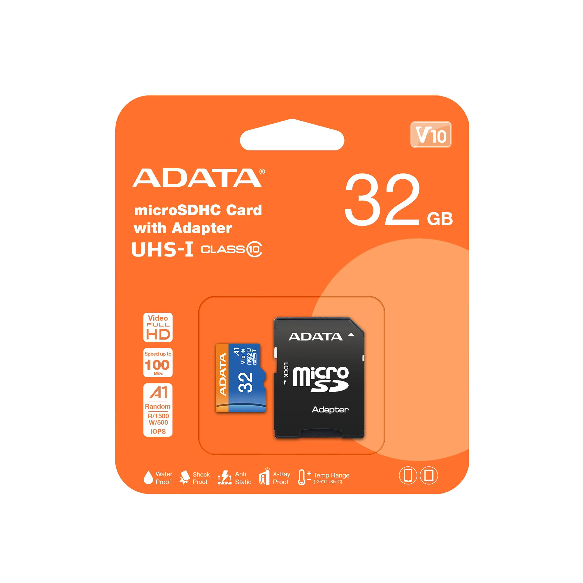 Флеш карта microSD 512GB A-DATA Premier microSDHC Class 10 UHS-I A1 100/25 MB/s (SD адаптер)