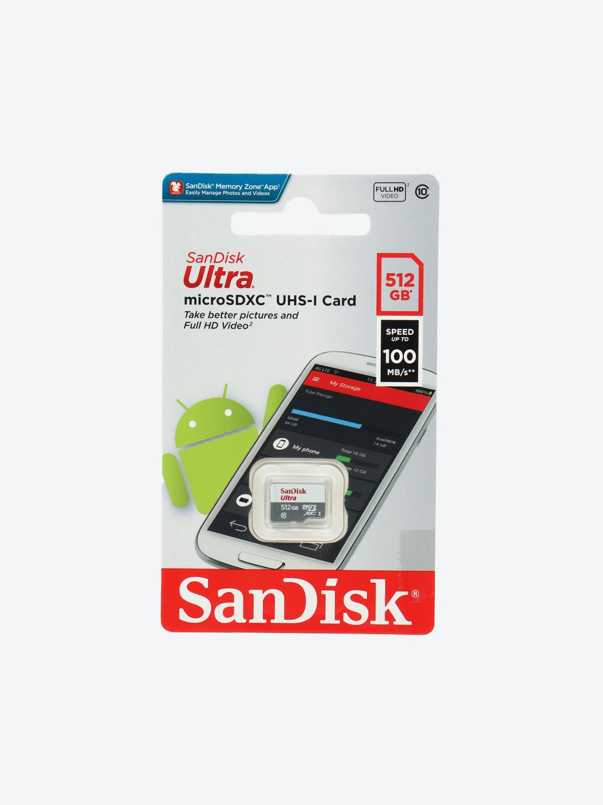 Флеш карта microSD 512GB SanDisk microSDXC Class 10 Ultra UHS-I 100MB/s