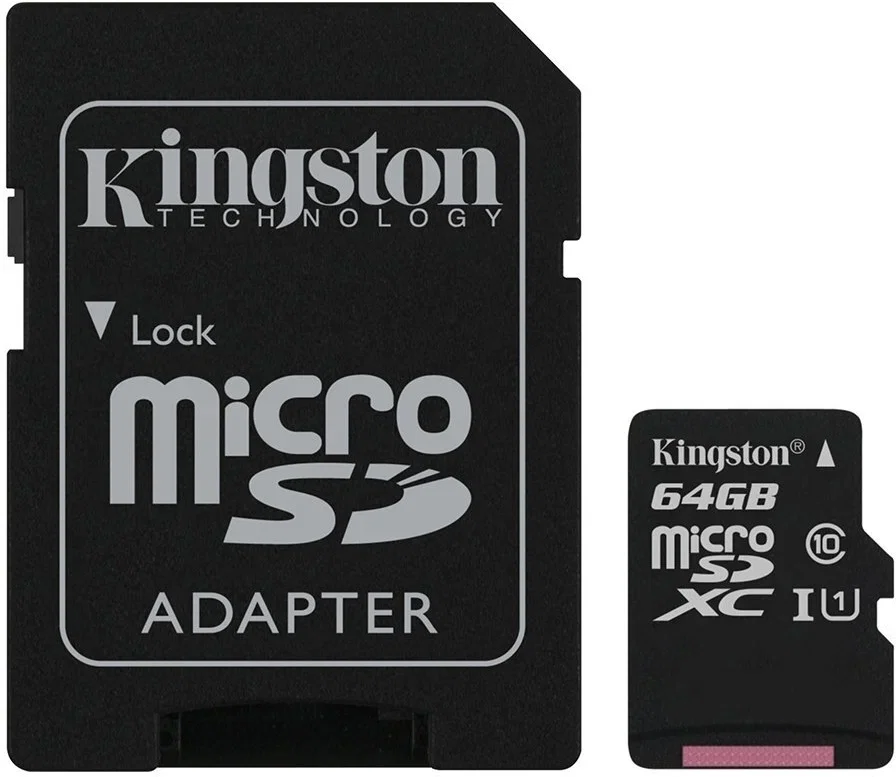 Флеш карта microSD 64GB Kingston microSDXC Class 10 UHS-I U1 A1 V 10 Select Plus (SD адаптер) 100MB/s